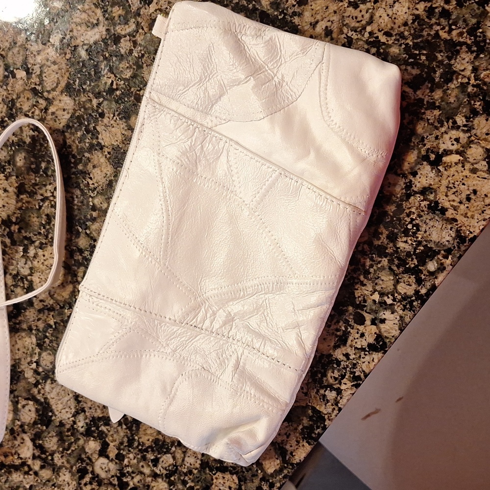 Vintage 80's White Leather Patchwork Convertible … - image 7